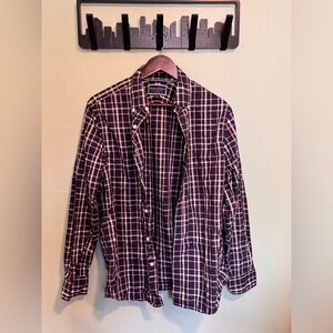 Charles Tyrwhitt Poplin Button Down Casual Shirt in Navy/Red Check